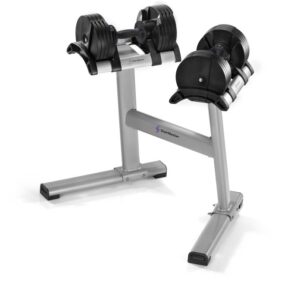 Stair Master Adjustable Dumbbells with Rack