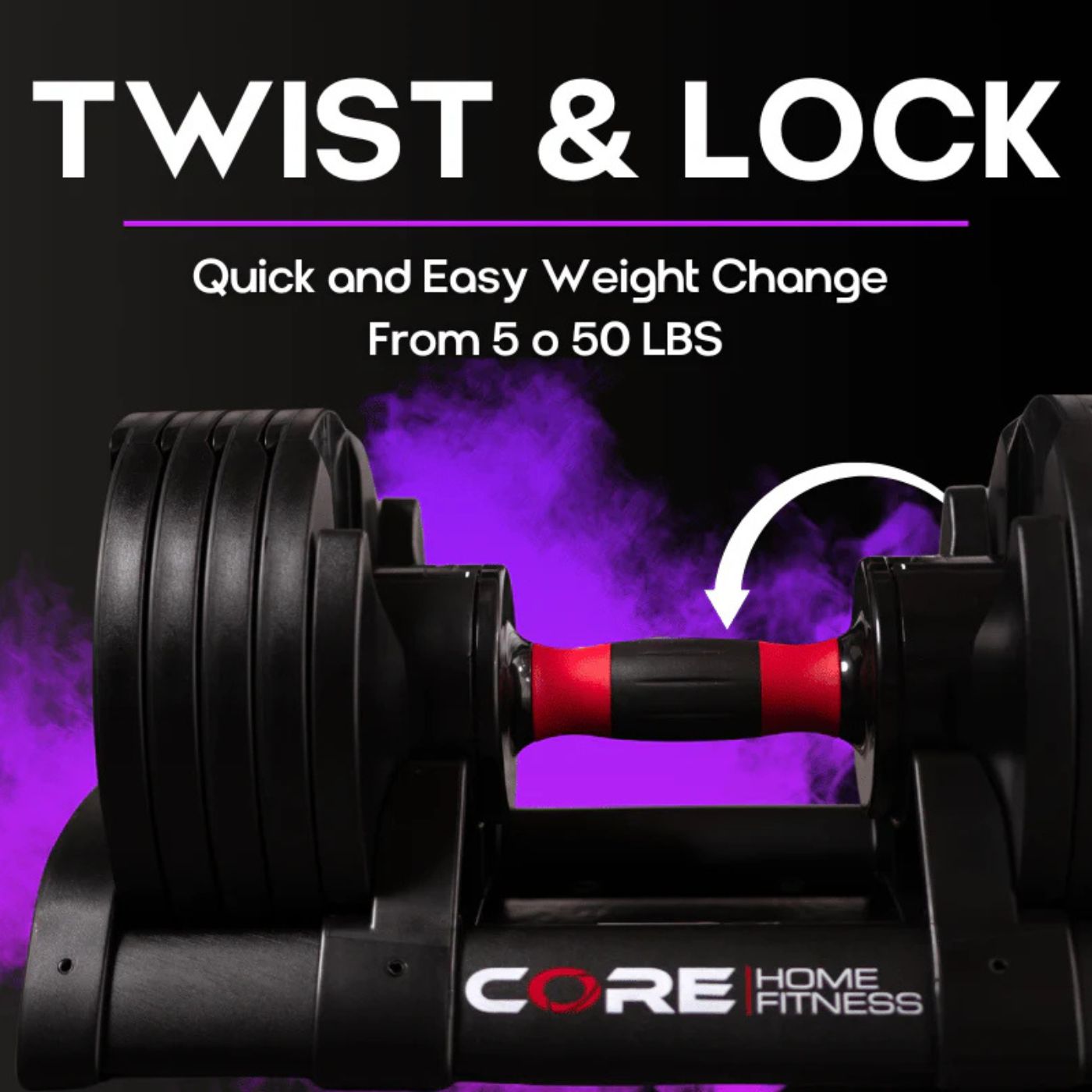 Core Home Fitness Adjustable Dumbbells - Image 5